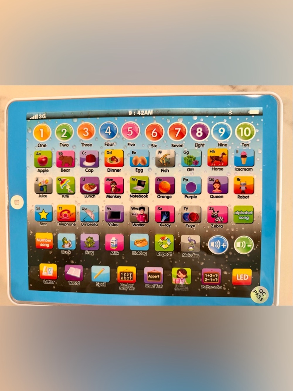 Kids Learning Tablet Toy - Blue Educational Interactive Pad